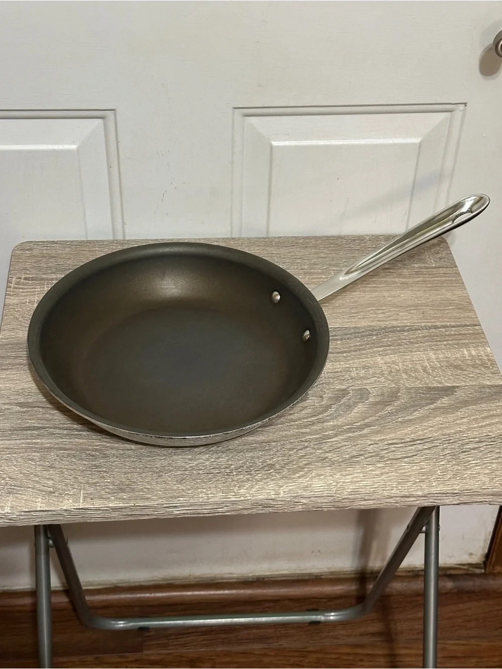 All-Clad D5 10” Skillet Fry Pan Stainless Steel Clean Sits Flat USA Made No Lid